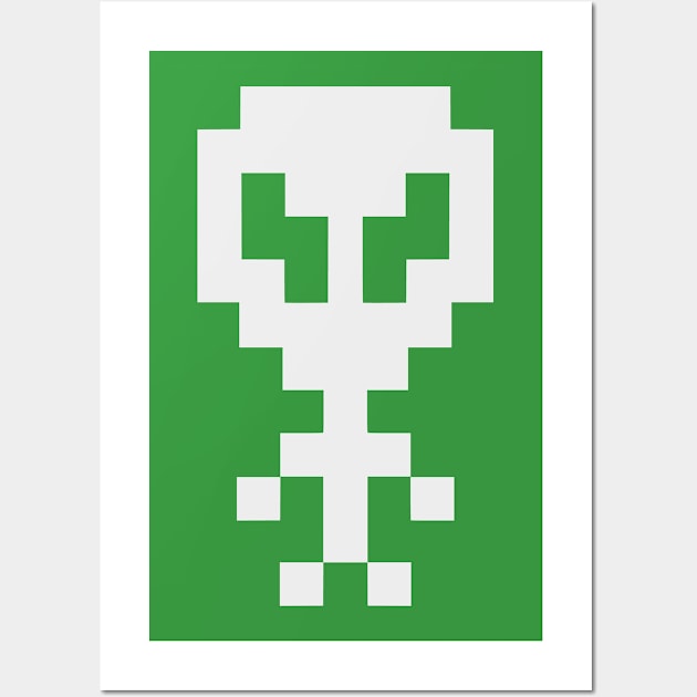 Pixel Space Alien Wall Art by SpaceAlienTees